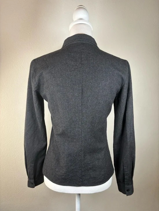 miu miu charcoal wool tailored button up blouse italy - Picture 5 of 15